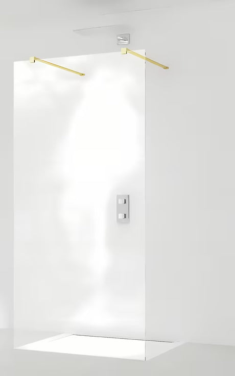 Tuš stena Walk-In SAT Walk-in 60x200 cm z medeninastimi profili in prozornim steklom Easy Clean