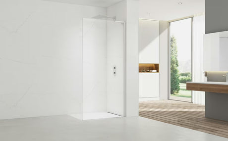 SAT Walk-in tuš stena Walk-In 60 cm v beli barvi s prozornim varnostnim steklom in premazom EasyClean