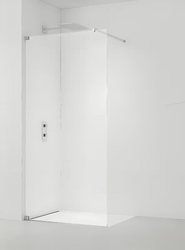 Tuš stena walk-in SAT Walk-in 70 cm s prozornim steklom brez dekorja in profili v sijajnem kromu.