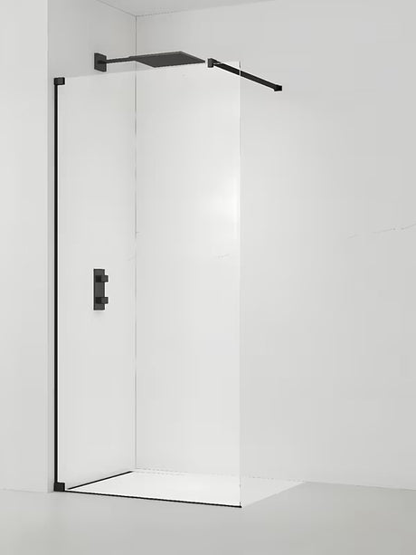 Tuš stena walk-in SAT Walk-in 70 cm s prozornim steklom in profili v mat črni barvi