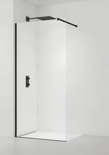 Walk-in tuš stena SAT Walk-in 70 cm s prozornim steklom in mat črnimi profili