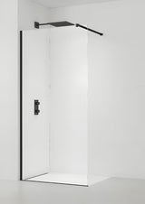 Walk-in tuš stena SAT Walk-in 70 cm s prozornim steklom in mat črnimi profili