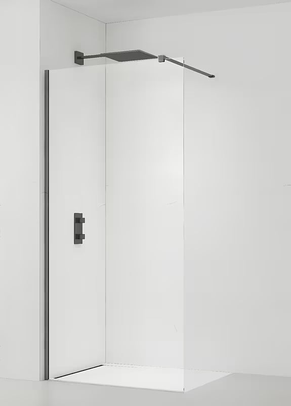 SAT Walk-In tuš stena walk-in 70 cm s prozornim steklom in črnimi profili
