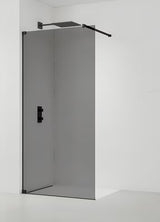 SAT Walk-in tuš stena Walk-In 80 cm v črni izvedbi z neprosojnim dimljenim steklom