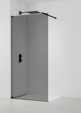 SAT Walk-in tuš stena Walk-In 80 cm v črni izvedbi z neprosojnim dimljenim steklom