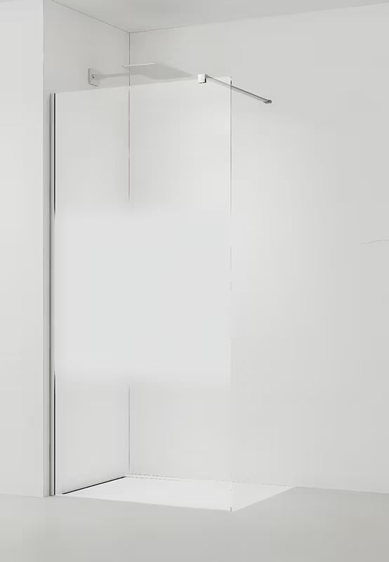 Walk-in tuš stena SAT Walk-in 80 cm v krom izvedbi s prozornim steklom in intimnim pasom