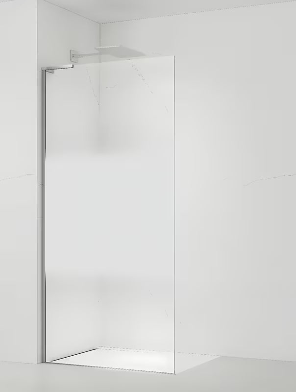 Walk-in tuš stena SAT Walk-in 80 cm v krom izvedbi s prozornim steklom in intimnim pasom