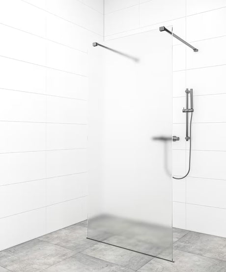 SAT Walk-in tuš stena Walk-In 80 cm v črni izvedbi z varnostnim steklom in brezokvirnim dizajnom