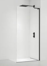 Tuš stena Walk-in SAT Walk-in 80 cm v mat črni barvi s prozornim varnostnim steklom