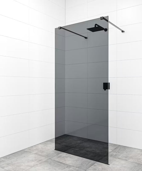 SAT Walk-in tuš stena Walk-In 90 cm s prozornim steklom in črnimi pritrdilnimi nosilci