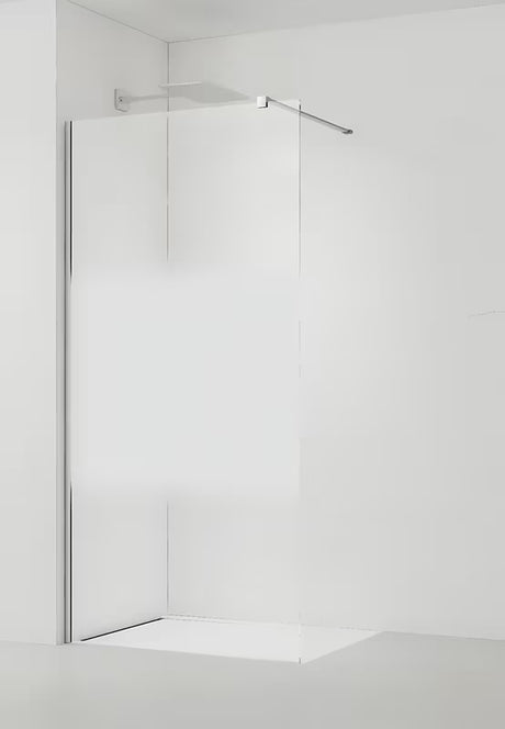 SAT Walk-in tuš stena Walk-In 90 cm v krom izvedbi s prozornim steklom in satiniranim pasom