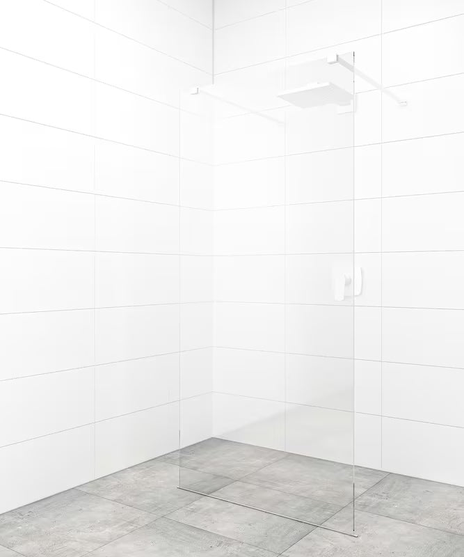 SAT Walk-in tuš stena Walk-In 90 cm v beli barvi s prozornim varnostnim steklom in premazom EasyClean