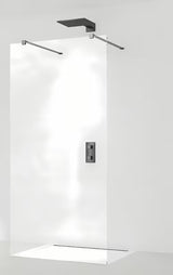 SAT Walk-in tuš stena Walk-In 90 cm v črni izvedbi s prozornim varnostnim steklom