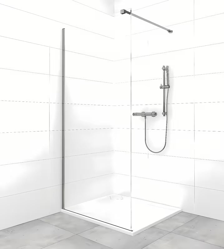 Pritrdilna roka SAT Walk-In s PVD površino v barvi gun-metal pro walk-in za tuš steno.