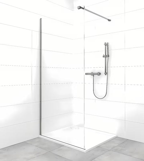 Pritrdilna roka SAT Walk-In s PVD površino v barvi gun-metal pro walk-in za tuš steno.