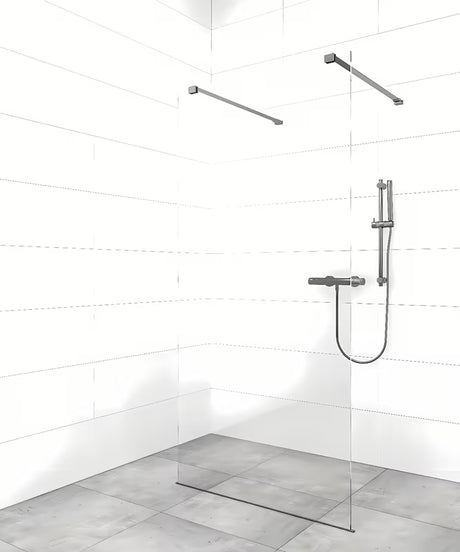 Pritrdilna roka SAT Walk-In s PVD površino v barvi gun-metal pro walk-in za tuš steno.