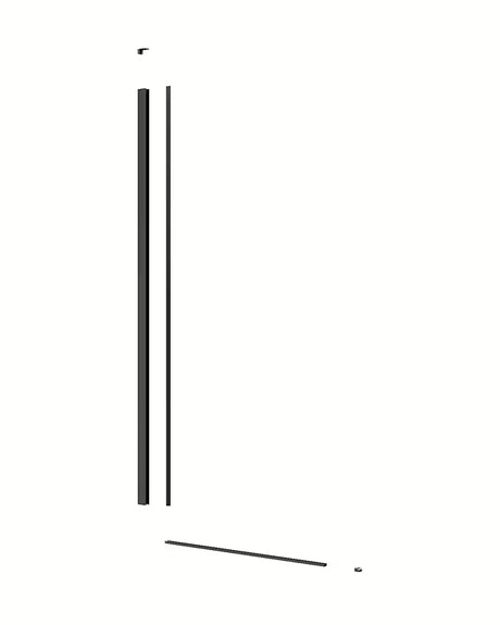 Crni aluminijski set pro Walk-In SAT s bočnim profilom, donjom letvicom i montažnim paketom