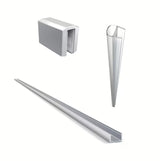 Kromirani nosač šarke pro za tuš stijenu walk-in SAT Walk-In s donjom letvicom i bočnim profilom.