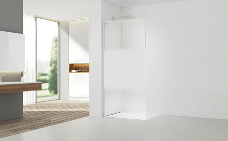 Bijela walk-in tuš stijena SAT Walk-in 100 cm s prozirnim staklom i intimnom trakom