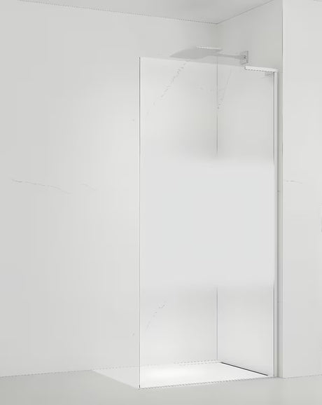 Bijela walk-in tuš stijena SAT Walk-in 100 cm od prozirnog sigurnosnog stakla s intimnom trakom