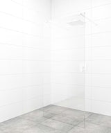 SAT Walk-in tuš stena Walk-In 110 cm od prozirnog sigurnosnog stakla s bijelim nosačima