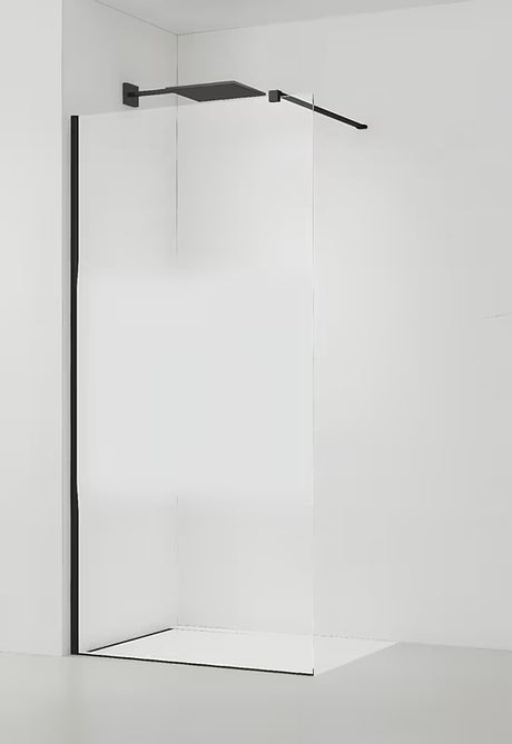 Crna walk-in tuš stijena SAT Walk-in 100 cm s prozirnim staklom i intimnom trakom