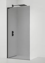 Walk-in tuš stijena SAT 110x200 cm s dimljenim staklom i crnim mat profilima