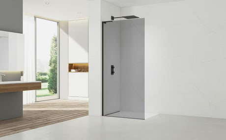 Walk-in tuš stijena SAT 110x200 cm s dimljenim staklom i crnim mat profilima