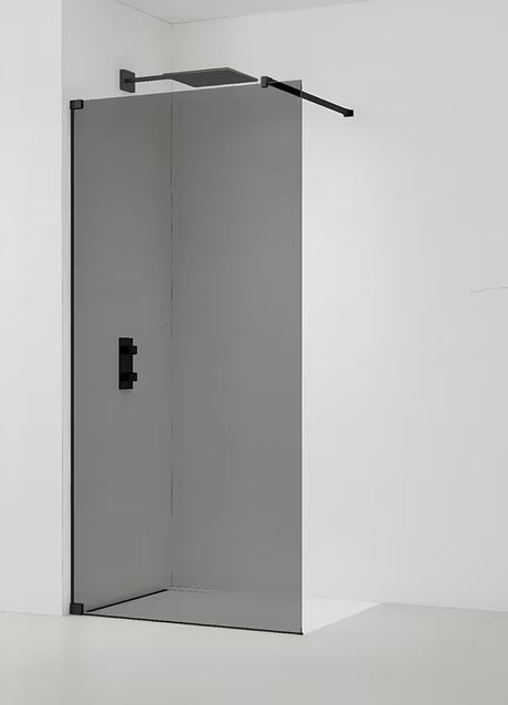SAT Walk-in tuš stena Walk-In 110 cm u crnoj boji s neprozirnim staklom s dimljenim efektom