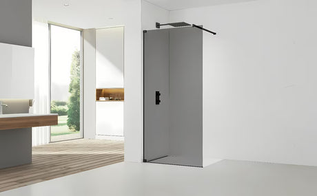 SAT Walk-in tuš stena Walk-In 110 cm u crnoj boji s neprozirnim staklom s dimljenim efektom