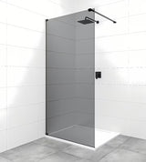 SAT Walk-in tuš stena Walk-In 110 cm u crnoj boji s neprozirnim staklom s dimljenim efektom
