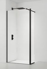 SAT Walk-in tuš stena Walk-In 110 cm u crnoj boji s prozirnim staklom bez dekora