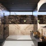 SAT Walk-in tuš stena Walk-In 120 cm u crnoj boji s neprozirnim staklom i dimljenim efektom