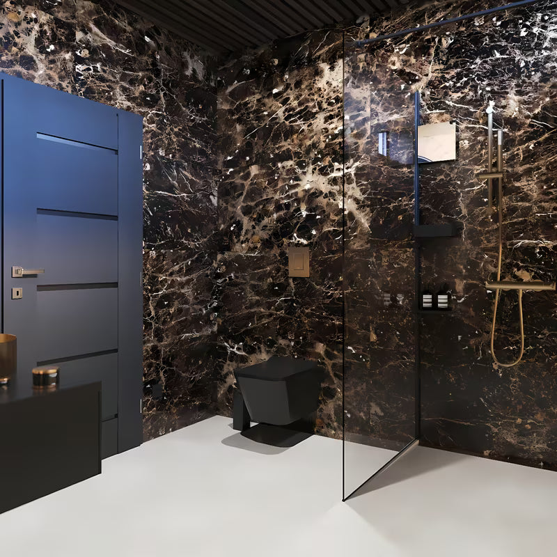 SAT Walk-in tuš stena Walk-In 120 cm u crnoj boji s neprozirnim staklom i dimljenim efektom