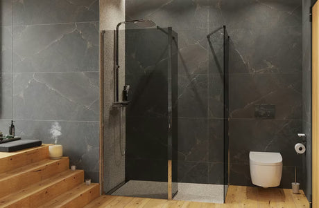 Tuš stijena SAT Walk-in 100x90 cm u sjajnom kromu s neprozirnim staklom s dimljenim efektom