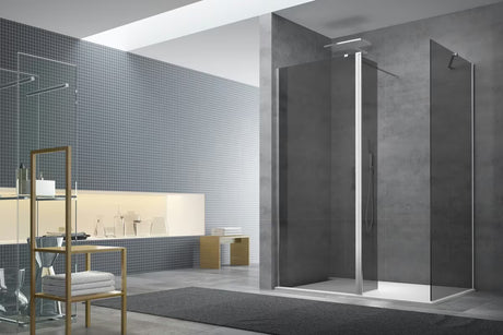 Walk-in tuš stijena SAT Walk-in 120x90 cm u sjajnom kromu sa zatamnjenim neprozirnim staklom