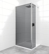 SAT Walk-in tuš stena Walk-In 100 cm u sjajnom kromu sa zatamnjenim neprozirnim staklom.