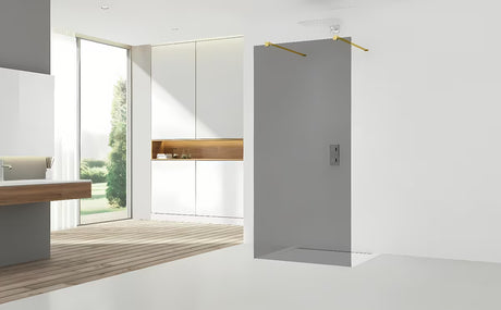 SAT Walk-in tuš stena Walk-In 100 cm s prozirnim staklom i zlatnim stabilizacijskim šipkama