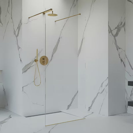 SAT Walk-in tuš stena Walk-In 100 cm od prozirnog stakla sa zlatnom stabilizacijskom šipkom
