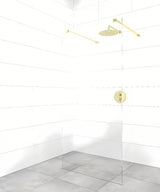Walk-in tuš stijena SAT Walk-in 80 cm od prozirnog stakla sa zlatnim stabilizacijskim šipkama