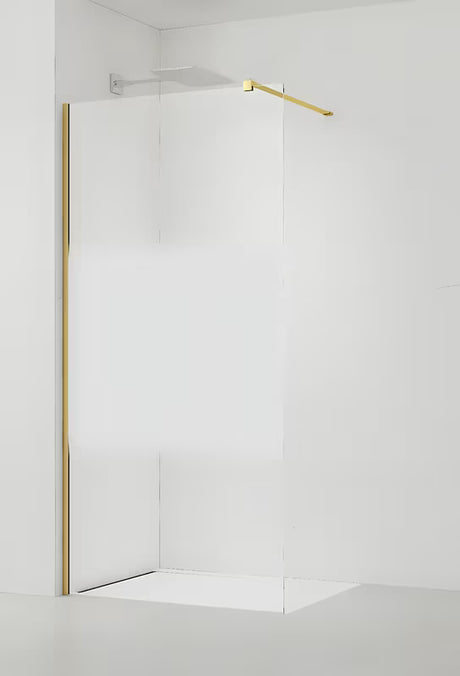 SAT Walk-in tuš stena Walk-In 110 cm u sjajnoj zlatnoj boji s prozirnim staklom i intimnom trakom