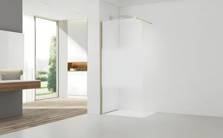 Walk-in tuš stijena SAT Walk-in 100 cm brušeno zlatna s prozirnim staklom i intimnom trakom