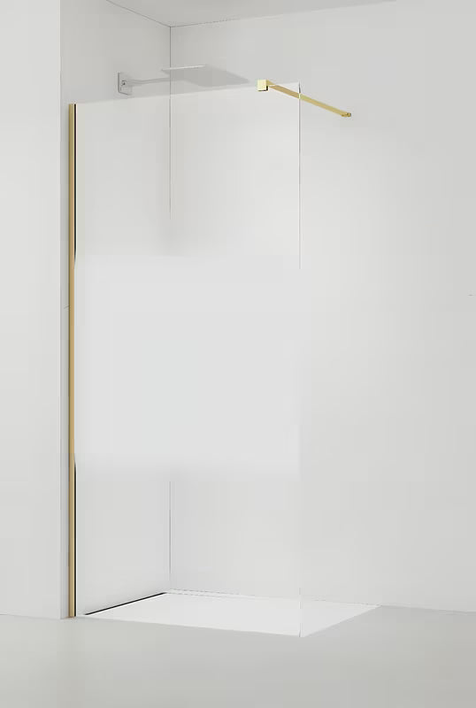 SAT Walk-in tuš stena Walk-In 80 cm od prozirnog stakla s privatnom trakom, brušeno zlato