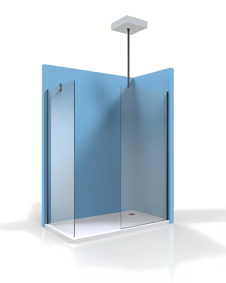 Crna stabilizacijska šipka SAT Walk-in sa zglobovima na oba kraja pro za stabilizaciju walk-in stakla.