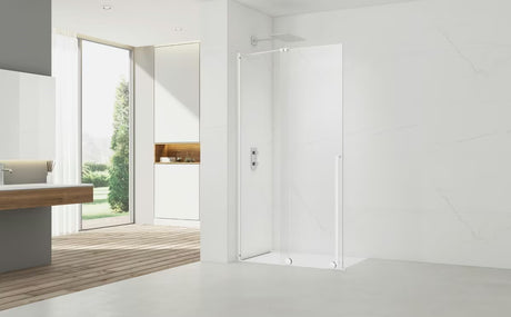 Tuš stena Walk-In SAT Walk-In Xmotion 110x200 cm z belimi profili in prozornim steklom