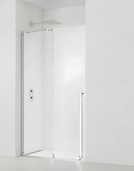Tuš vrata za nišo SAT Xmotion 110 cm v sijajnem kromu s prozornim steklom brez okvirja