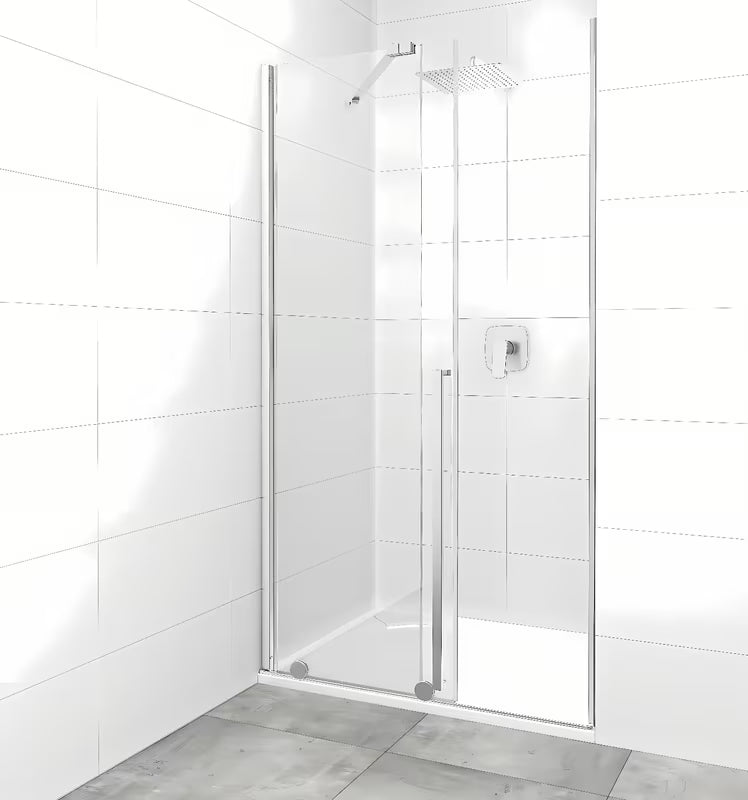 Tuš vrata za nišo SAT Xmotion 110 cm v sijajnem kromu s prozornim steklom brez okvirja