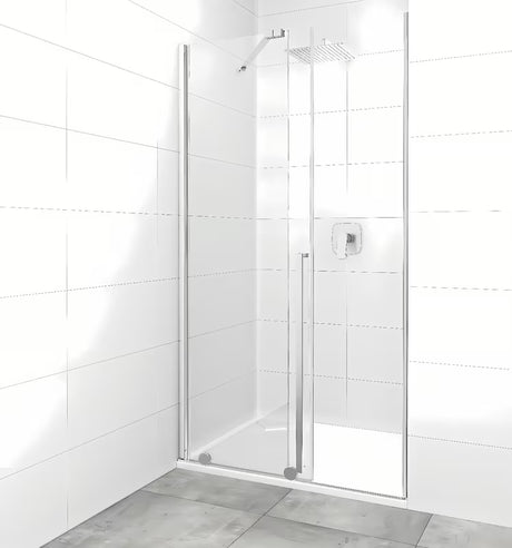 Tuš vrata za nišo SAT Xmotion 110 cm v sijajnem kromu s prozornim steklom brez okvirja