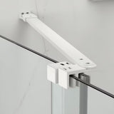 Drsno tuš vrata SAT Xmotion 110 cm v beli barvi s prozornim steklom in brezokvirno izvedbo.