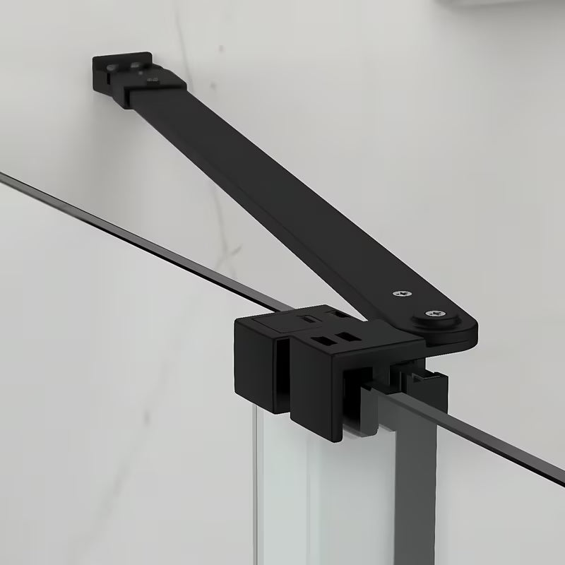 Drsno tuš vrata SAT Xmotion 110 cm v črni barvi s prozornim steklom v brezokvirni izvedbi.